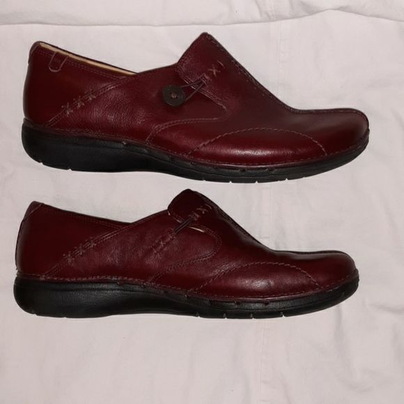 Clarks Unstructured Loop Burgundy Leather Shoes‎ - Picture 4 of 7